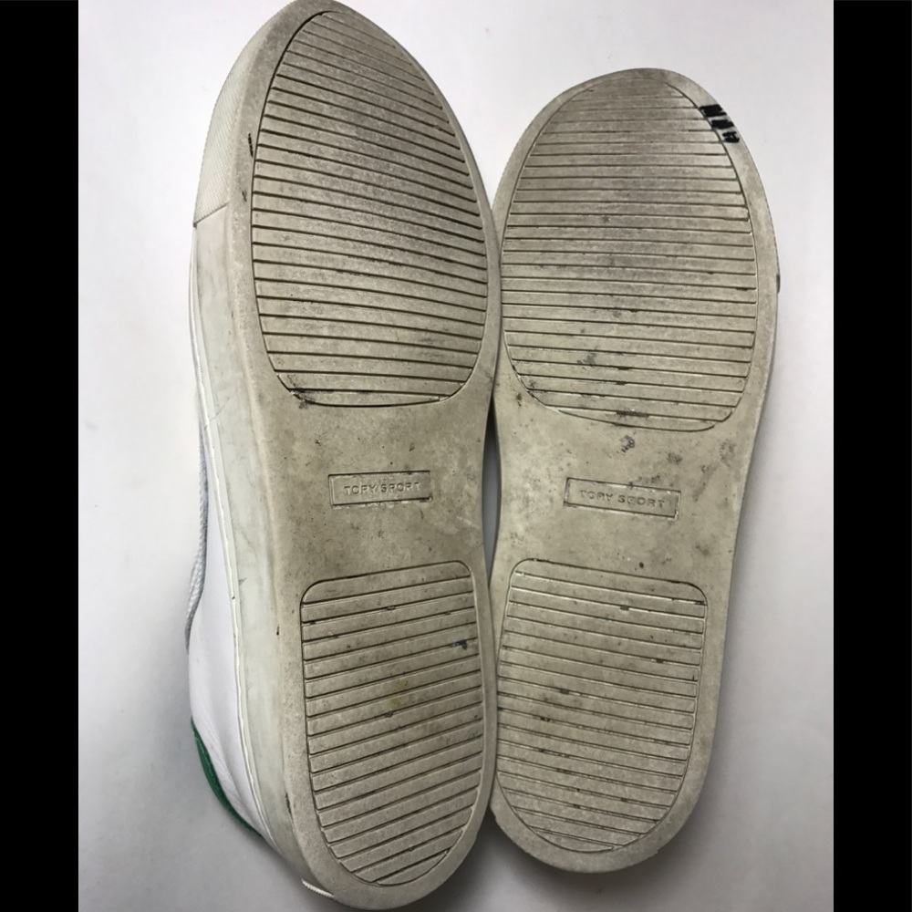 TORY SPORT 10 CHEVRON GREEN WHITE SNEAKER TENNIS - Picture 7 of 8